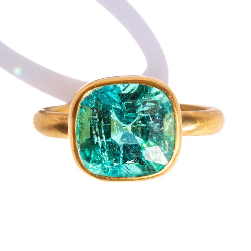 Green Tourmaline Princess Ring