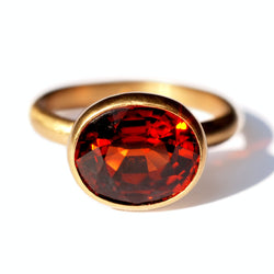 Princess Hessonite Garnet Ring