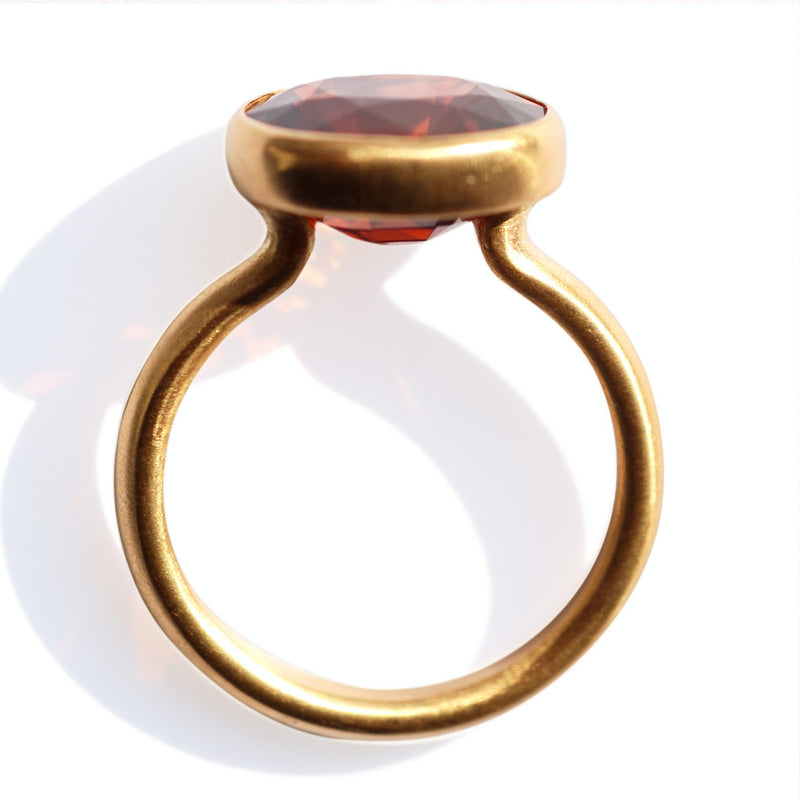 Princess Hessonite Garnet Ring
