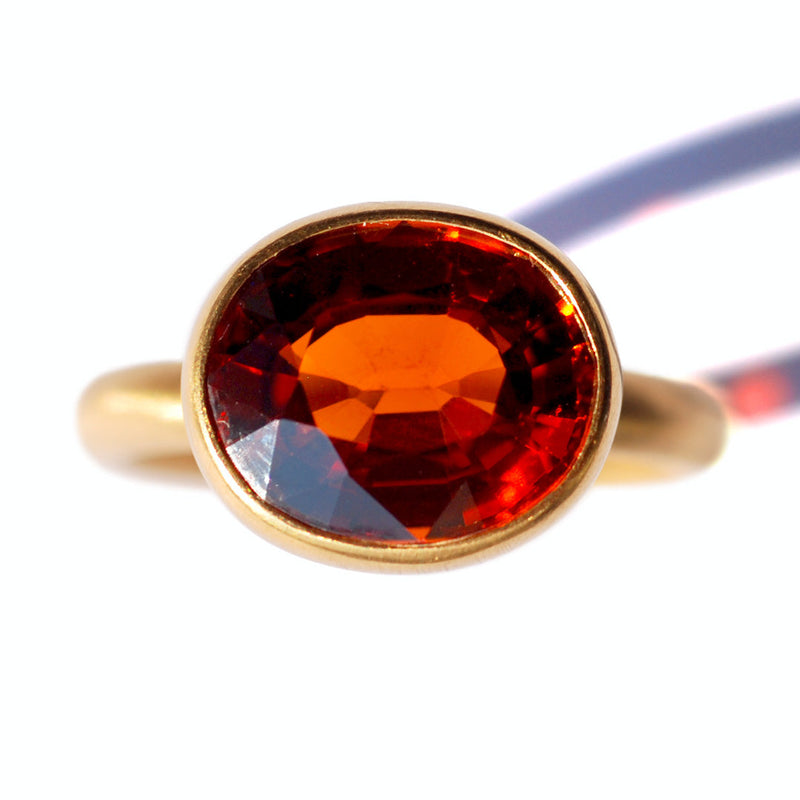 Princess Hessonite Garnet Ring