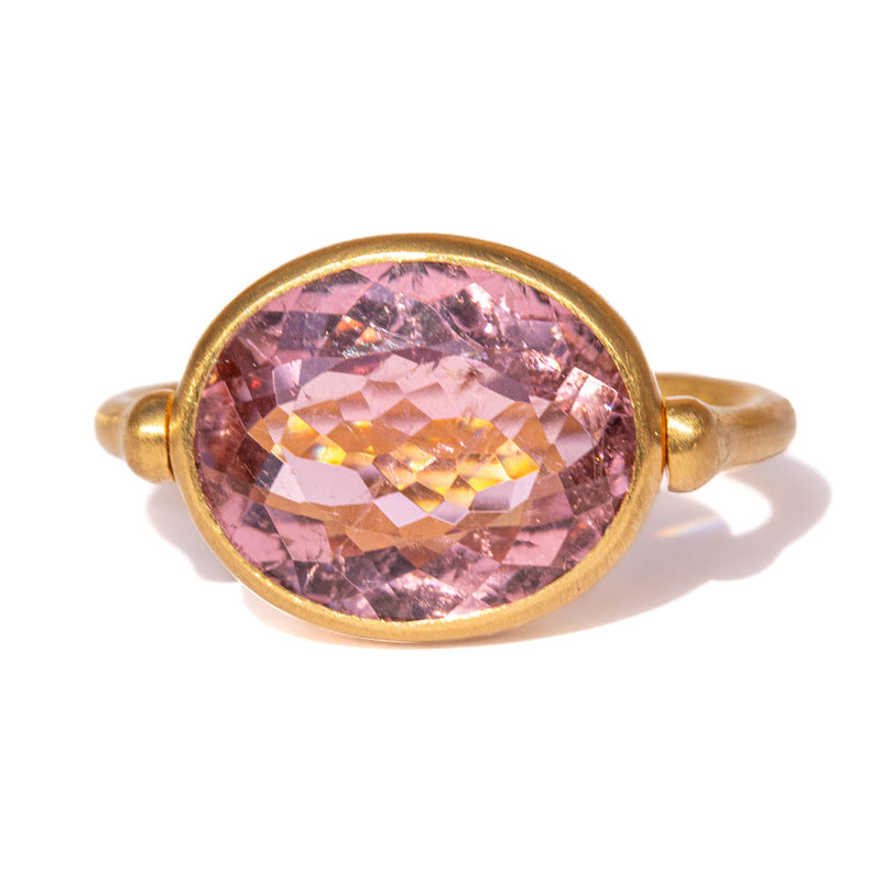 Pink Tourmaline Swivel Ring 