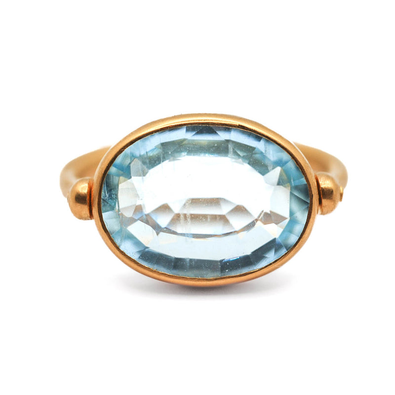 Aquamarine Swivel Ring <br>
