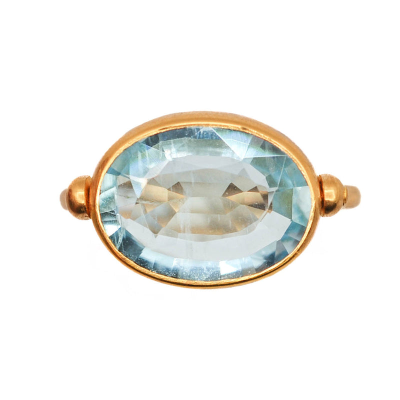 Aquamarine Swivel Ring <br>