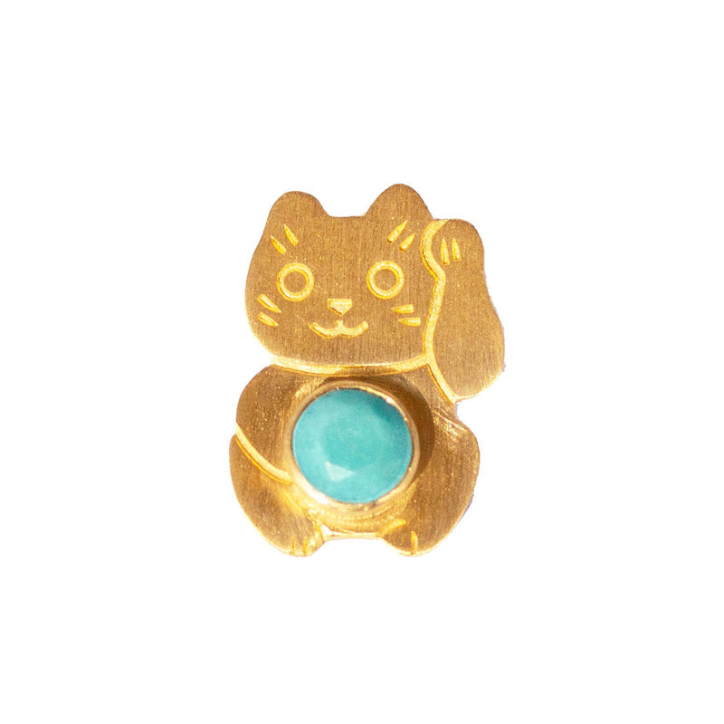 Maneki Neko Turquoise Pendant