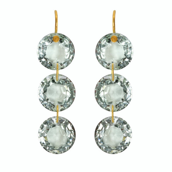 Green Quartz Rivières Earrings