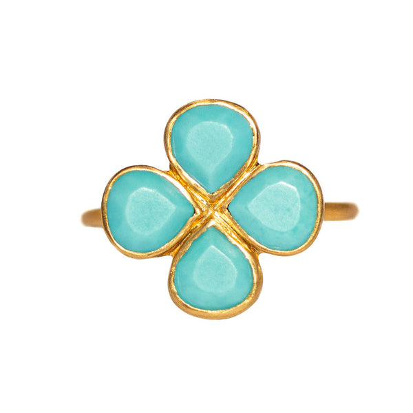 Turquoise Clover Ring