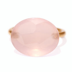 Pink Quartz Cabochon Ring