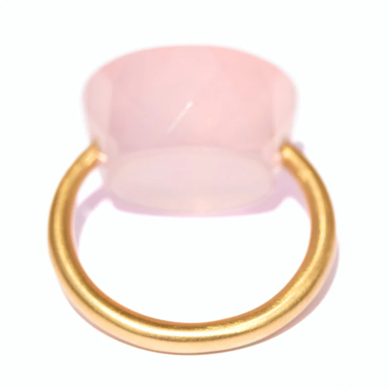 Pink Quartz Cabochon Ring