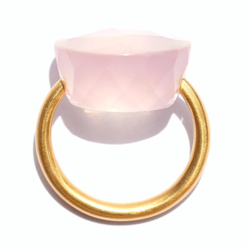 Pink Quartz Cabochon Ring