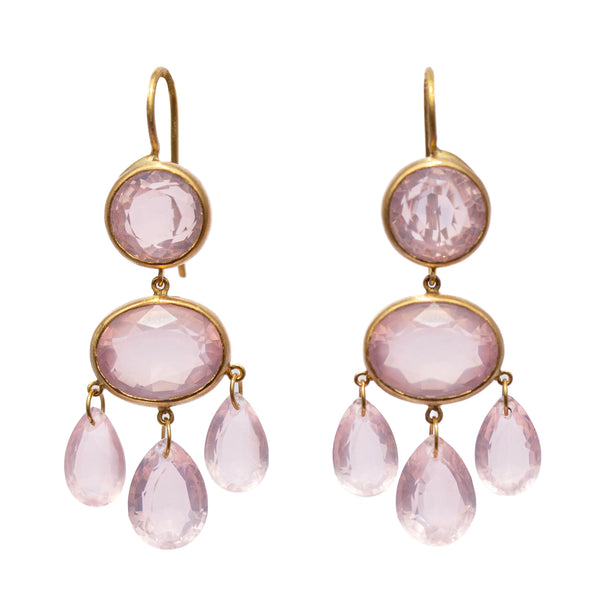 Gabrielle d'Estrées earrings Rose quartz