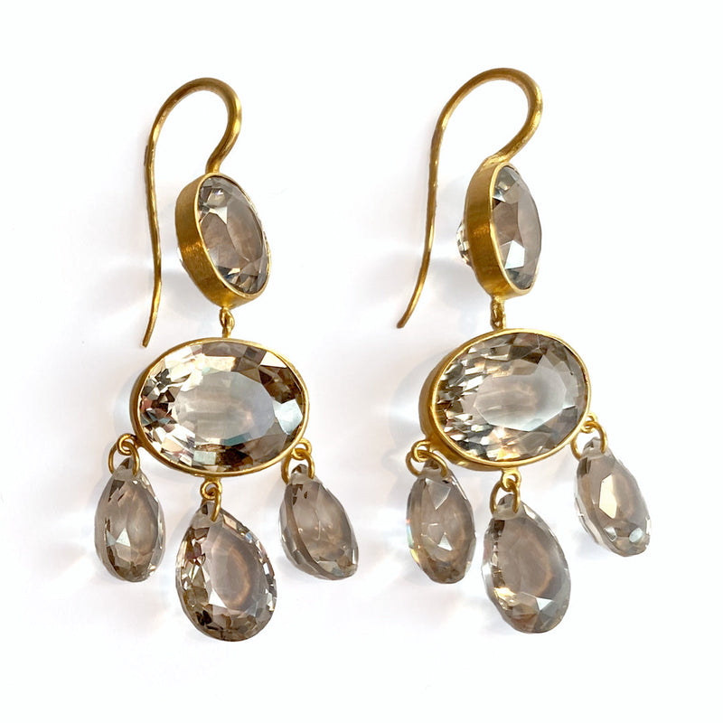 Gabrielle d'Estrées Quartz earrings smokey