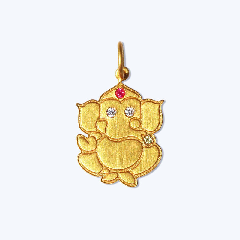 marie-helene-de-taillac-ganesh-diamond-sapphire-yellow-ruby-gold pendant