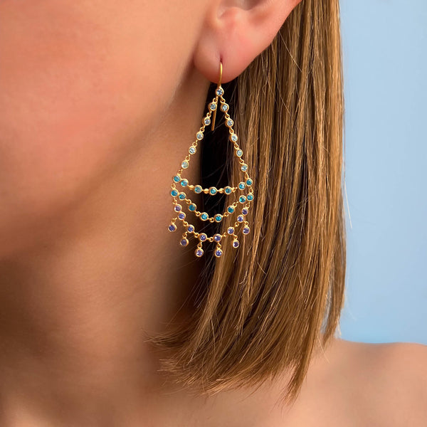 Boucles d'oreilles Dancing Emilie Blue Lagoon