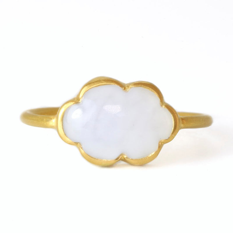 Bague Nuage Calcédoine Bleue
