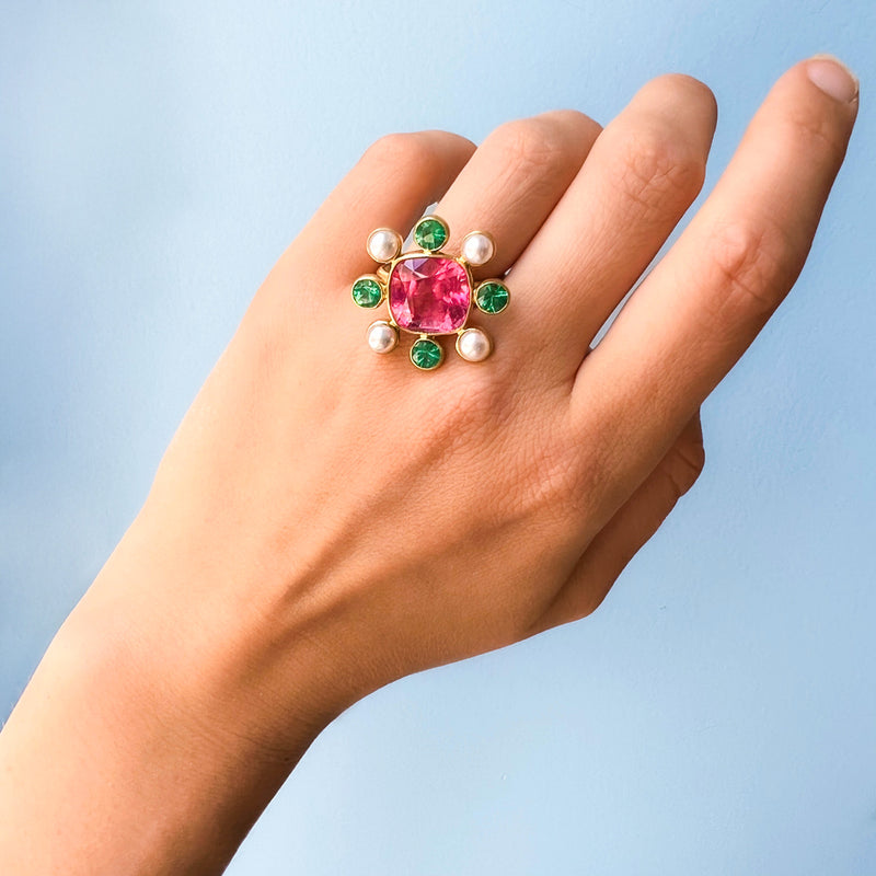 Bague Byzantine Tourmaline Rose