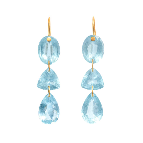 BOUCLES D’OREILLES GEM DROP AIGUE-MARINE
