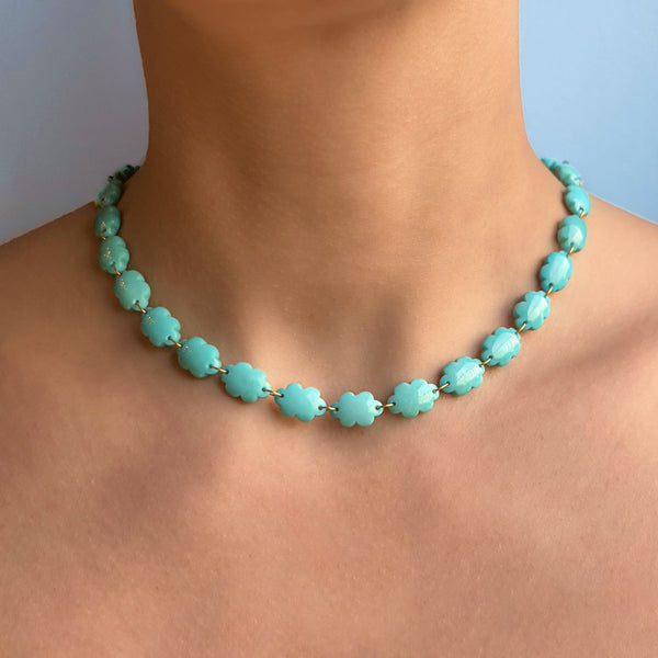 Collier Nuages Turquoise 17"