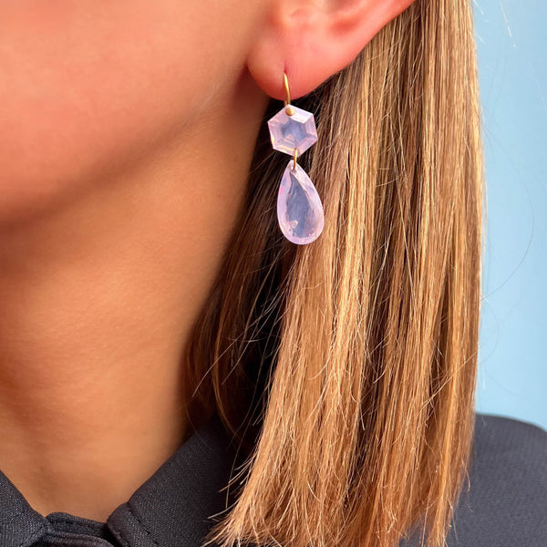 Boucles d'oreilles Bianca Quartz Lavande