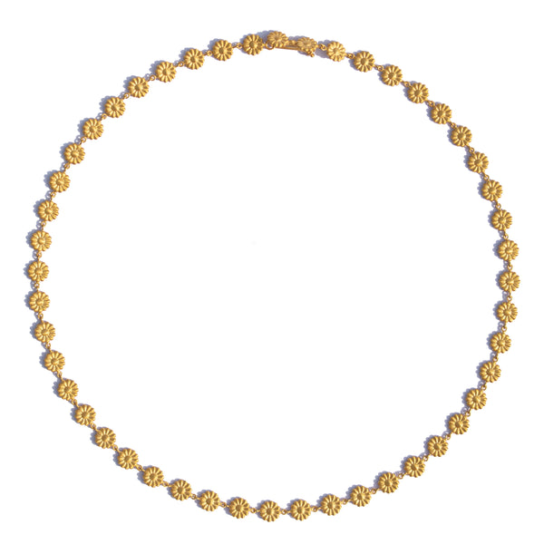 Collier Signé Il était Une Fois - Design Didier Thebaud, Motif Marguerite, Métal Doré