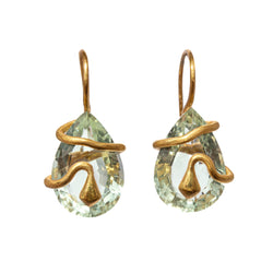 Boucles d'oreilles Snake Gem Quartz Vert