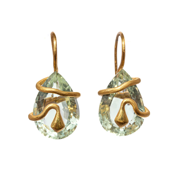 Boucles d'oreilles Snake Gem Quartz Vert