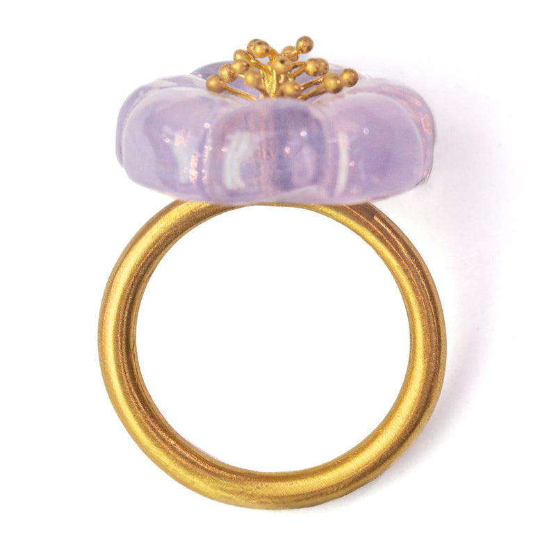 Bague Little Fleur de Prunier Quartz Lavande