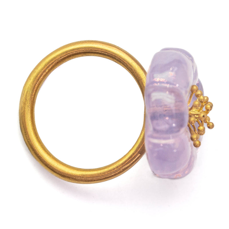 Bague Little Fleur de Prunier Quartz Lavande