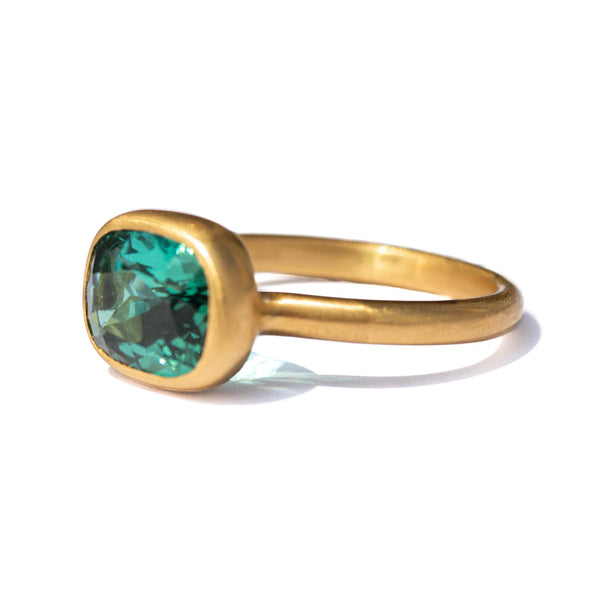 Bague Princesse tourmaline bleue verte