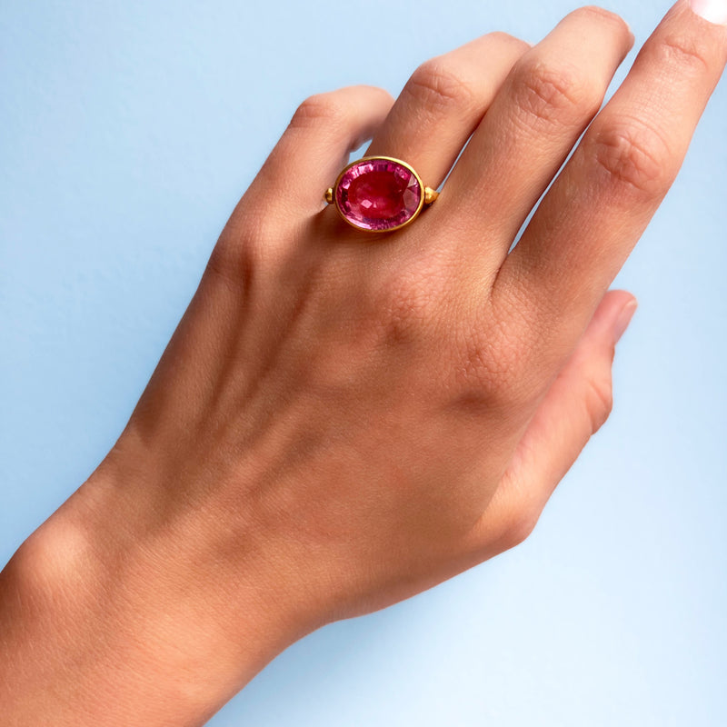 Bague Swivel Tourmaline Rose Candy