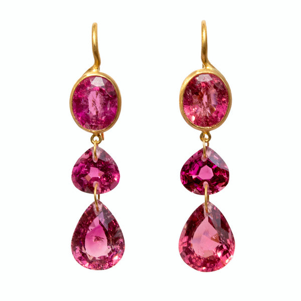 Boucles d'oreilles Elizabeth T. Tourmaline rose