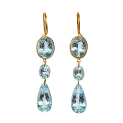 Boucles d'oreilles Elizabeth T. aigue-marine