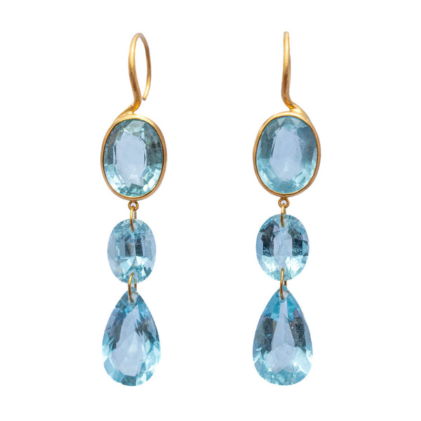 Boucles d'oreilles Elizabeth T. Aigue-Marine