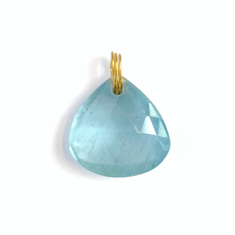 Pendentif Briolette Aigue-Marine Opaque