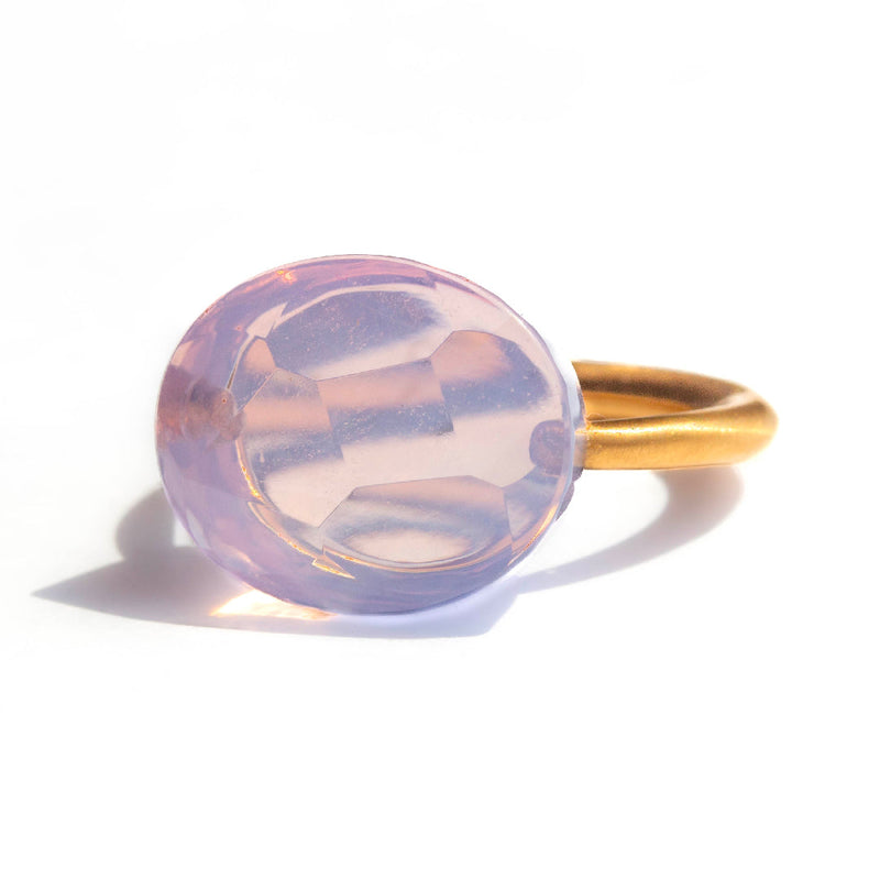 Bague Cabochon Quartz Lavande
