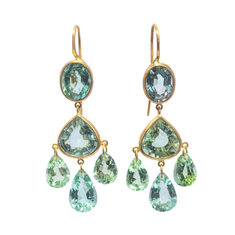 Boucles d'oreilles Gabrielle d'Estrées Tourmaline verte