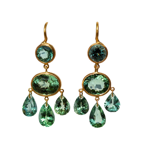 BOUCLES D'OREILLES GABRIELLE D’ESTRÉES TOURMALINE VERTE