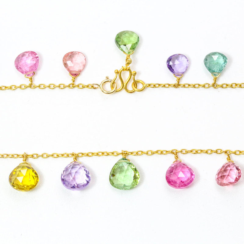 Collier Briolettes Multicolore