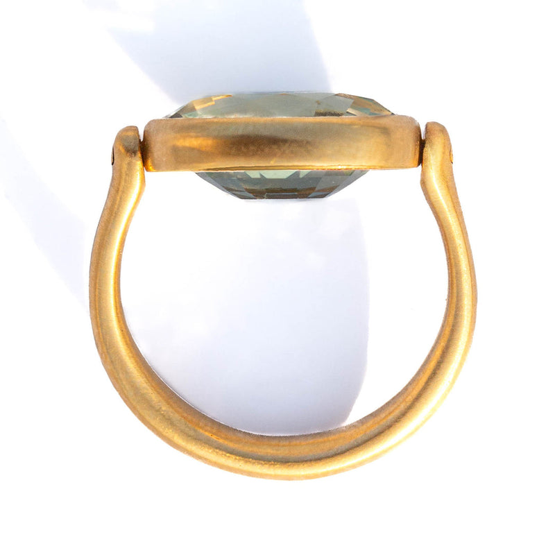 Bague Swivel Quartz Vert Oval