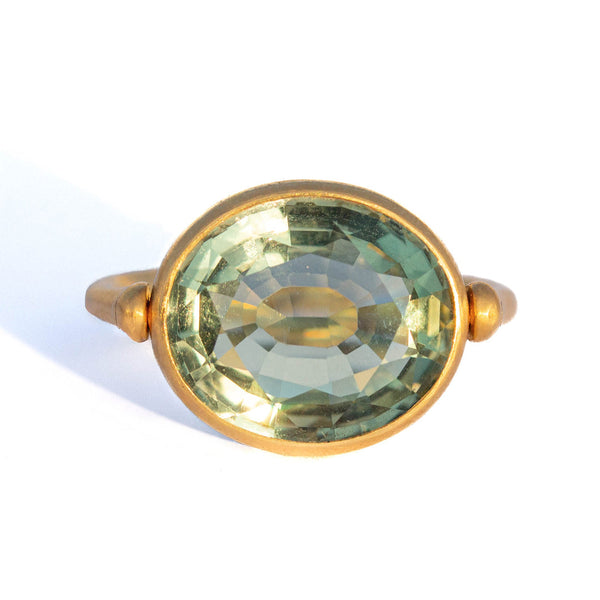 Bague Swivel Quartz Vert Oval