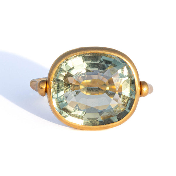 Bague Swivel Quartz Vert Coussin