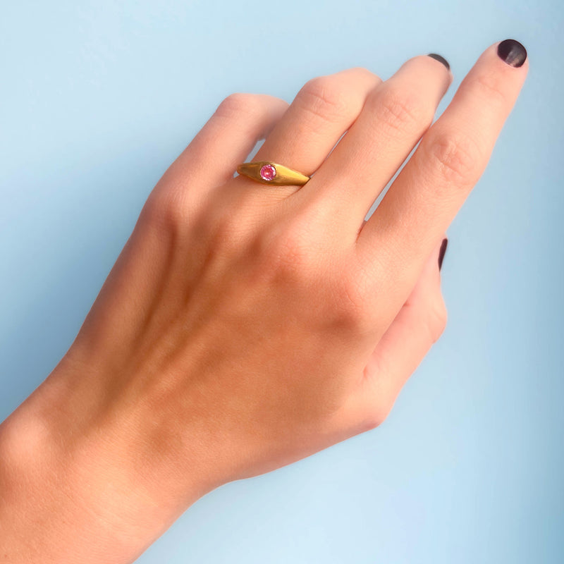 Anneau King Saphir Rose