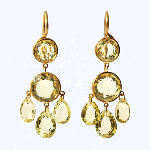 Boucles d'oreilles Gabrielle d'Estrées Quartz Citron