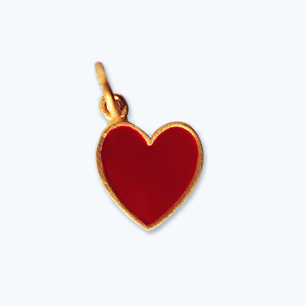 Pendentif Cœur En Fonte De Verre Facetté Rouge - Vintage Années 1970 - Occasion