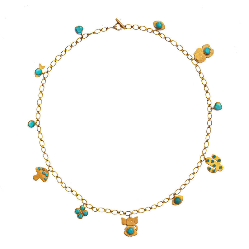 Collier Charms Turquoise