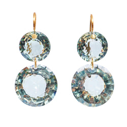 Boucles d'oreilles Large Incandescence Quartz vert