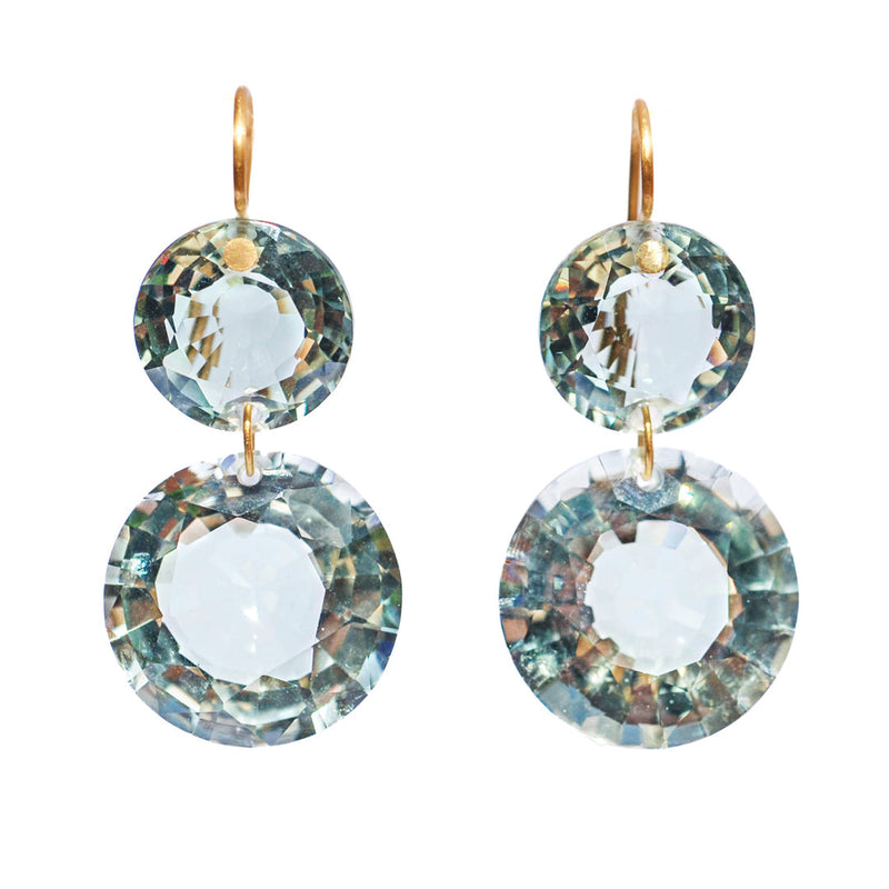 Boucles d'oreilles Large Incandescence Quartz vert