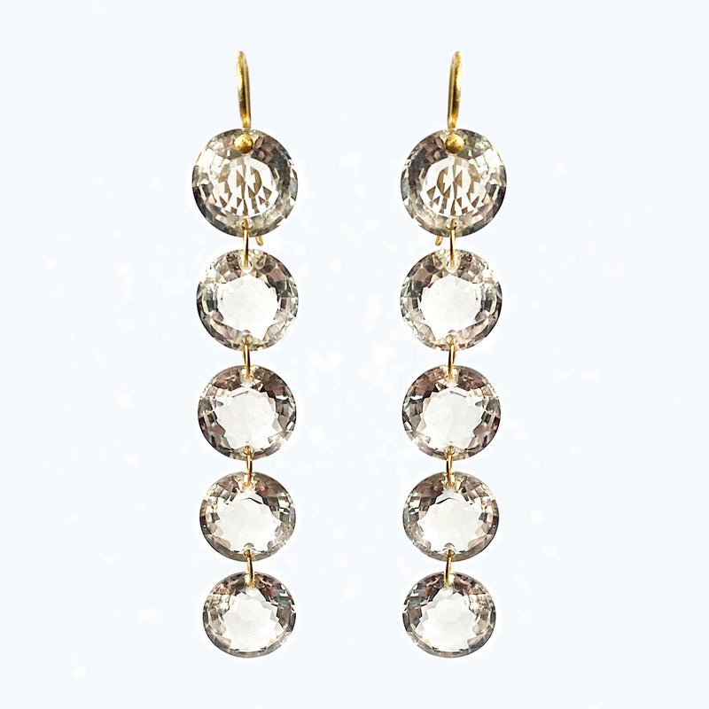 Boucles d'oreilles Rivières Quartz Fumé